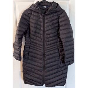 Lands' End Women's Long Puffer Jacket Down and Feather Insulated Size 6-8